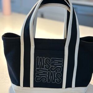 Steve Madden Blue & White Canvas Satchel Clutch Bag